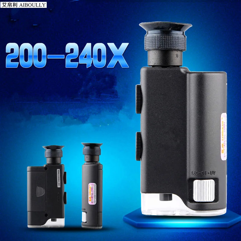 Handheld 200X-240X times with a lamp magnifying glass portable adjustable microscope jewelry porcelain antique identification
Handheld 200X-240X times with a lamp magnifying glass portable adjustable microscope jewelry porcelain antique identification