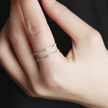 XIYANIKE 925 Sterling Silver Retro Double layer Bamboo Ring Cubic Zirconia Classic Engagement Jewelry For Women Adjustable Size
XIYANIKE 925 Sterling Silver Retro Double layer Bamboo Ring Cubic Zirconia Classic Engagement Jewelry For Women Adjustable Size