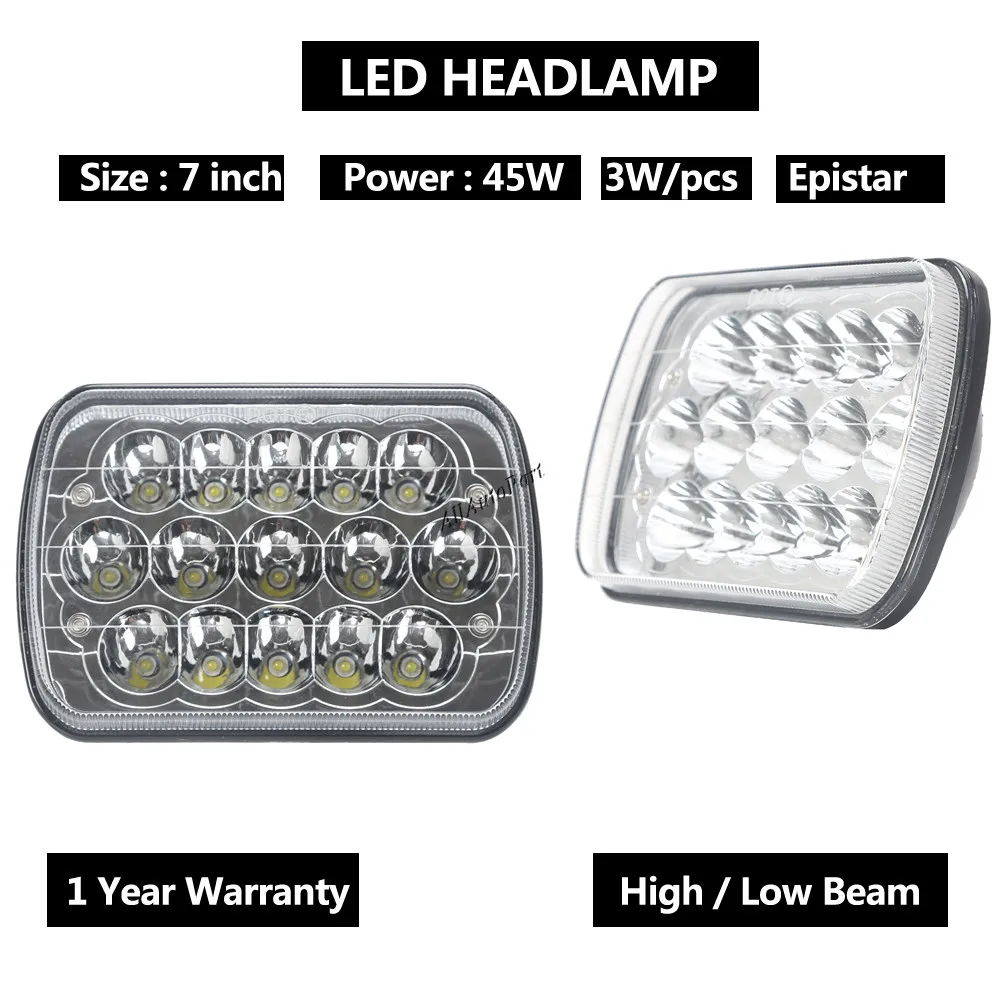 7Inch 45W Square Waterproof LED Car Work Light 15x3W 12V 24V For 4WD 4x4 Offroad ATV Truck Tractor Motorcycle Driving Fog Lights
7Inch 45W Square Waterproof LED Car Work Light 15x3W 12V 24V For 4WD 4x4 Offroad ATV Truck Tractor Motorcycle Driving Fog Lights