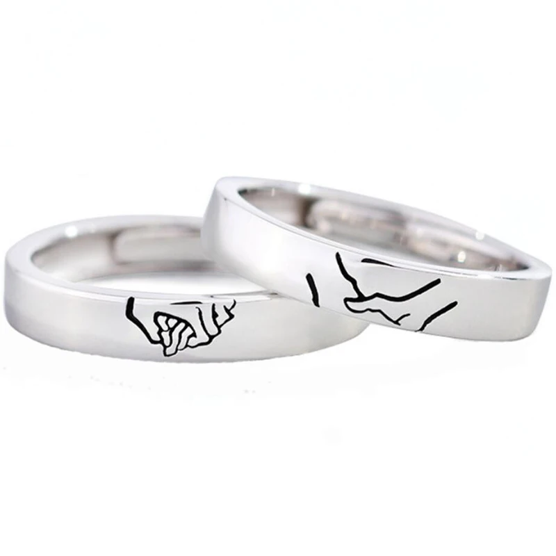 KOFSAC Romantic 925 Sterling Silver Rings For Lovers Jewelry Adjustable Hand In Hand Ring Unisex Women Men Valentine's Day Gifts
KOFSAC Romantic 925 Sterling Silver Rings For Lovers Jewelry Adjustable Hand In Hand Ring Unisex Women Men Valentine's Day Gifts