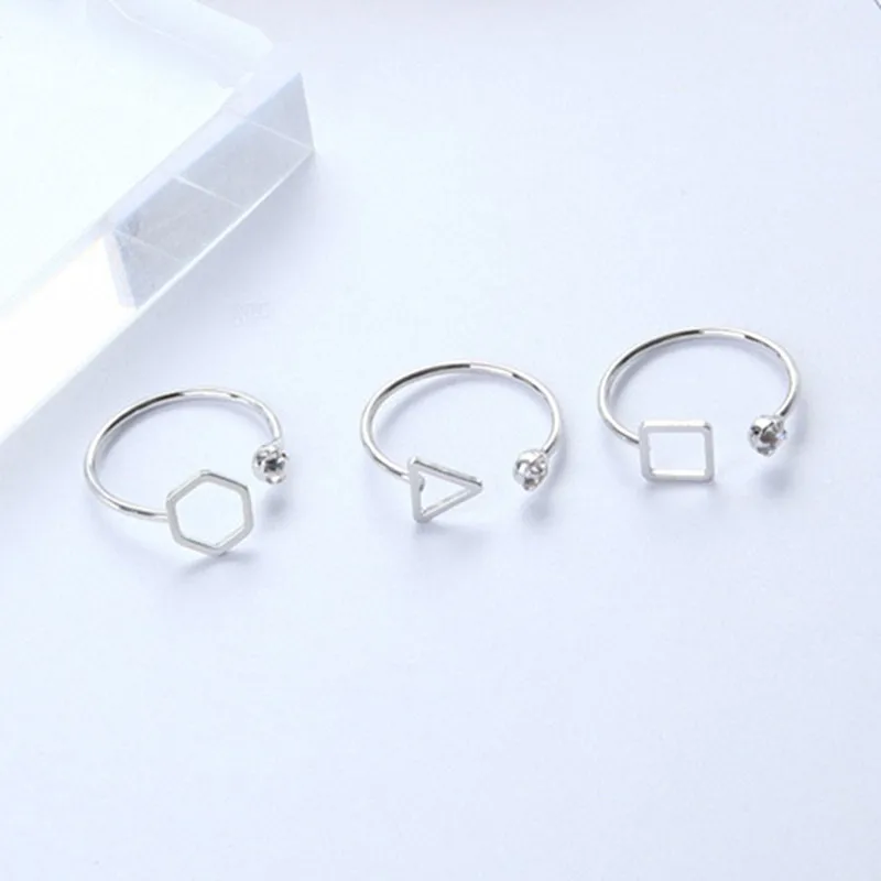 fashion Silver Color Opening Crystal Engagement Ring Women Jewelry Simple Geometry Triangle Square Rhinestones Party Rings Gift
fashion Silver Color Opening Crystal Engagement Ring Women Jewelry Simple Geometry Triangle Square Rhinestones Party Rings Gift