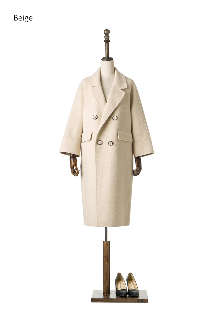 Spring Winter Wool Coat Women Double-sided Cashmere Jacket Thickening Joker Lady's Alpaca Clothing Drop Shoulder England Style (13)
