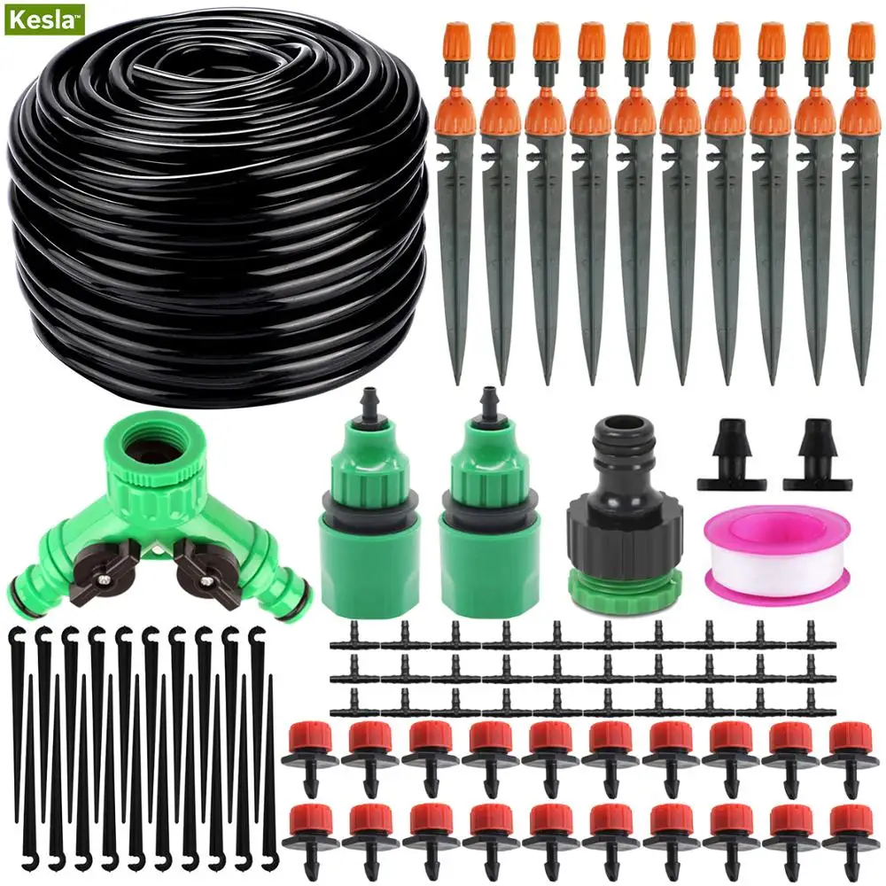 KESLA 25m Micro Drip Irrigation Watering Kits System Automatic & Adjustable Drippers 8 Outlets Atomizers for Garden Greenhouses
KESLA 25m Micro Drip Irrigation Watering Kits System Automatic & Adjustable Drippers 8 Outlets Atomizers for Garden Greenhouses