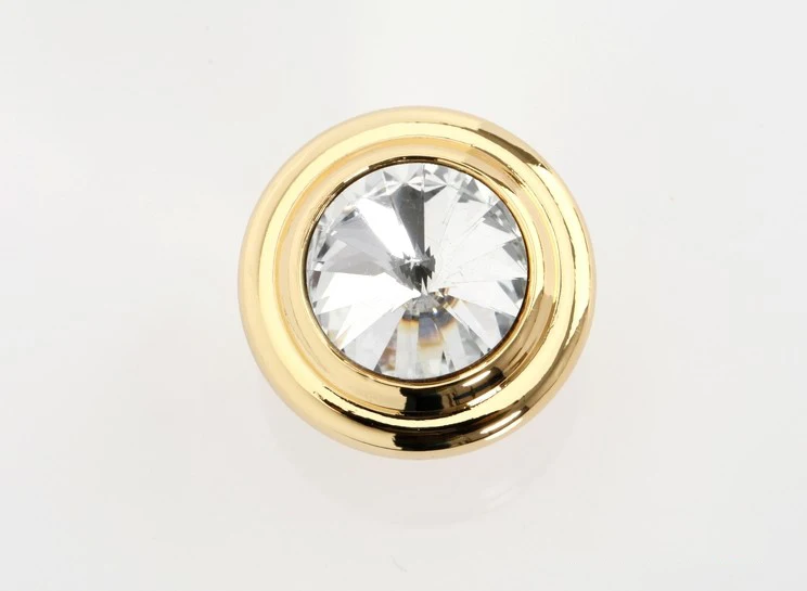 Image Original K9 Crystal Glass Gold Handle Knob Cabinet Door New