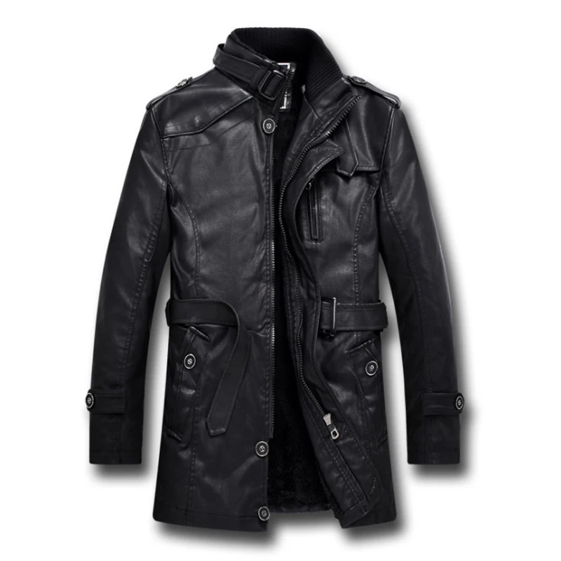 New British Style Motorcycle Black Leather Jacket Men Mid Long Windbreaker Leather Jackets Male Coats L-4XL
New British Style Motorcycle Black Leather Jacket Men Mid Long Windbreaker Leather Jackets Male Coats L-4XL