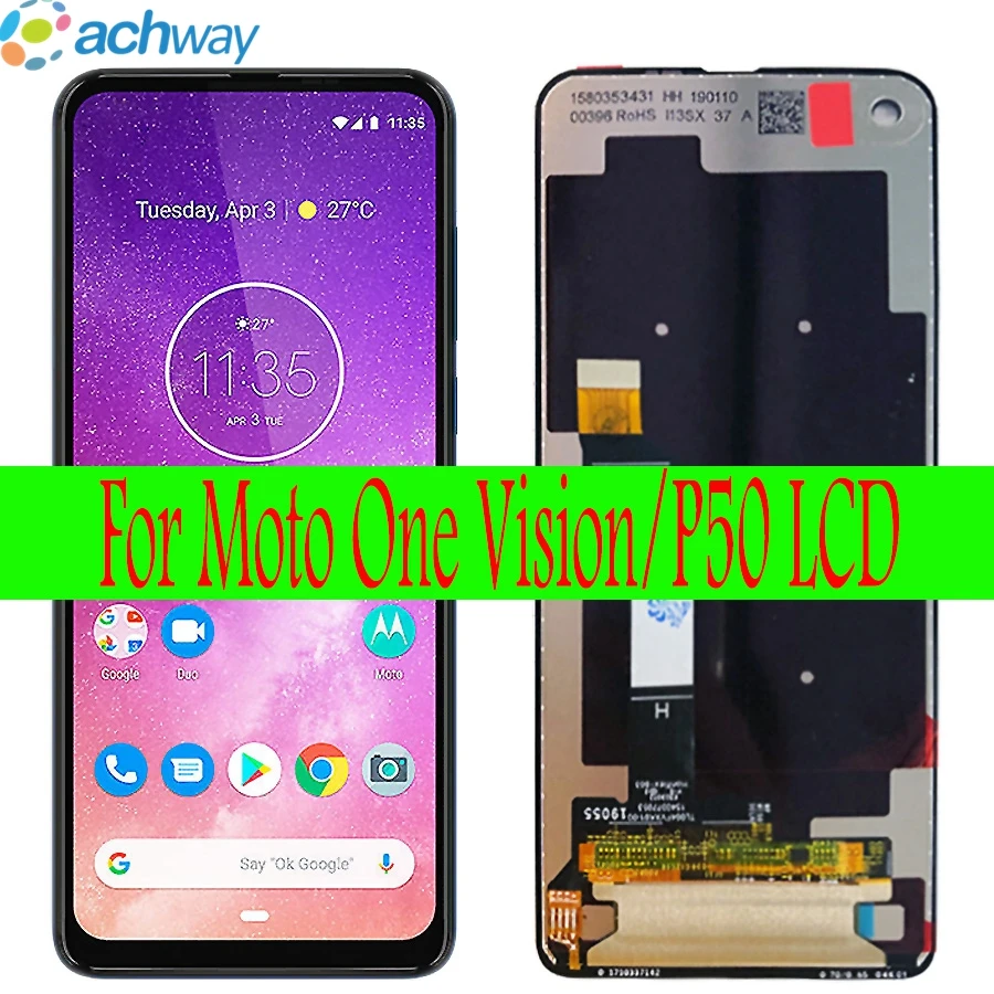 Original For Motorola Moto One Vision LCD One Vision Display Touch Screen Digiziter Assembly For Moto P50 lcd XT1970
Original For Motorola Moto One Vision LCD One Vision Display Touch Screen Digiziter Assembly For Moto P50 lcd XT1970