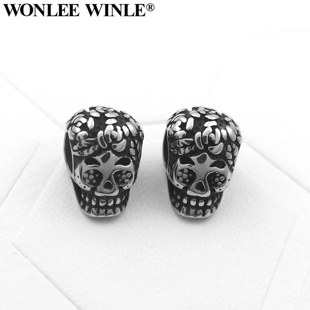 Wonlee Winle 316l Stainless Steel 4mm Hole Retro Flower Skull Bead Charm For DIY Men Bracelet Jewelry Making
Wonlee Winle 316l Stainless Steel 4mm Hole Retro Flower Skull Bead Charm For DIY Men Bracelet Jewelry Making