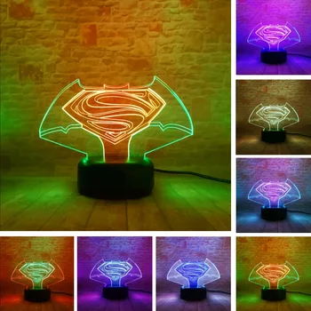 New Colorful Visual Superman vs Batman Symbol Touch Gradient Changing 3D Lamp Creative USB Christmas Halloween Friend Gift Light
New Colorful Visual Superman vs Batman Symbol Touch Gradient Changing 3D Lamp Creative USB Christmas Halloween Friend Gift Light