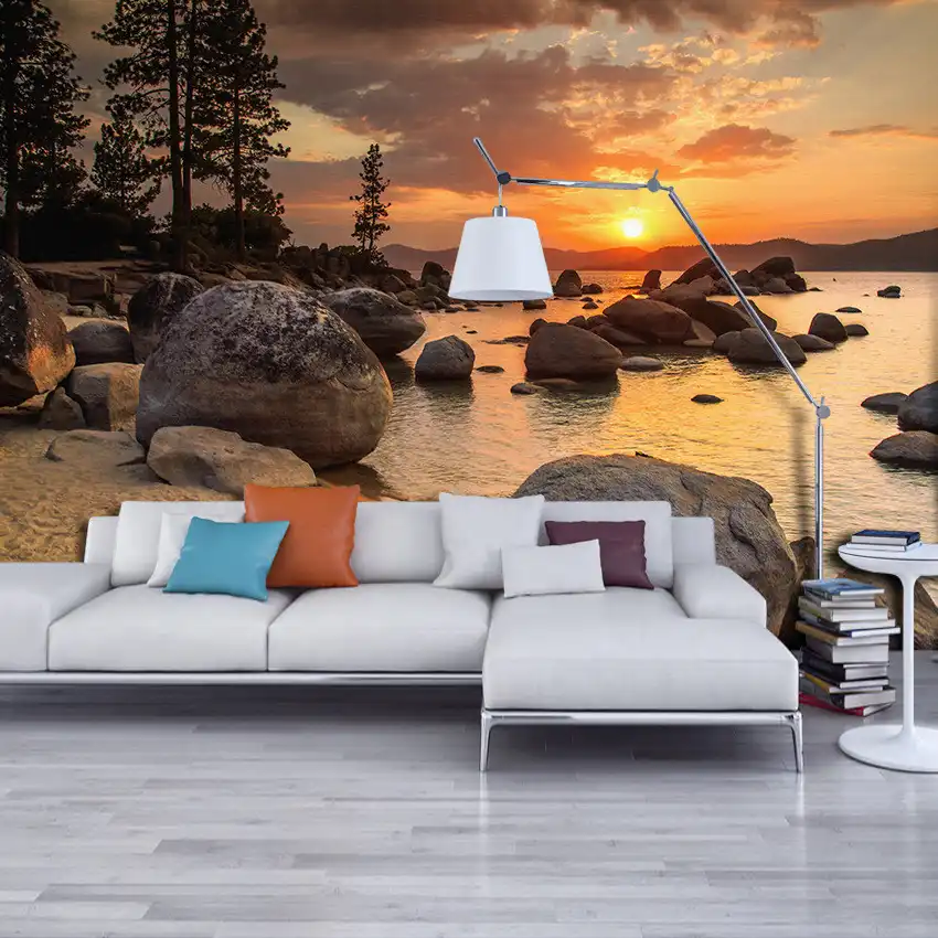 Kualitas Tinggi 3d Mural Wallpaper Kustom Hd Senja Pemandangan Pantai Kertas Dinding Dekorasi Rumah Stiker Dinding Ruang Tamu Kamar Tidur Latar