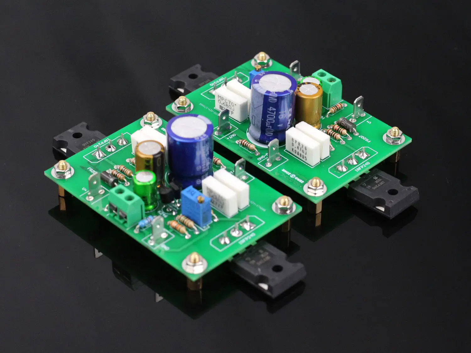 

One Pair Assembeld PASS 5W Single-ended Class A FET + MOS Amplifier Board 5W + 5W