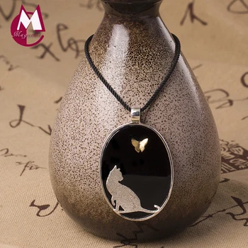 NEW S925 Sterling Silver Necklaces & Pendant For Women Natural Agate Pendant Cute Cat Design Butterfly Necklace Jewellery YN52
NEW S925 Sterling Silver Necklaces & Pendant For Women Natural Agate Pendant Cute Cat Design Butterfly Necklace Jewellery YN52