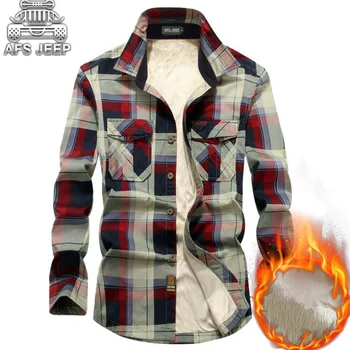 Autumn Winter Flocking Wool Men Shirts Long Sleeve Classic Vintage Plaid Casual Slim Fit Cargo Army Military Thick Shirt
Autumn Winter Flocking Wool Men Shirts Long Sleeve Classic Vintage Plaid Casual Slim Fit Cargo Army Military Thick Shirt