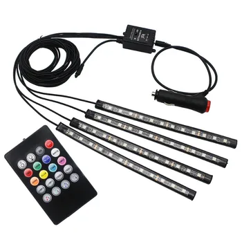 4pcs LED Car LED Strip Light DC 12V Multicolor Music Car Interior Light LED Under Dash Lighting Kit with Sound Active Function
4pcs LED Car LED Strip Light DC 12V Multicolor Music Car Interior Light LED Under Dash Lighting Kit with Sound Active Function