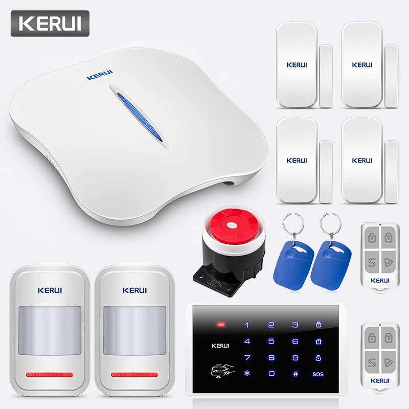 KERUI W1 Home Security Wireless WiFi PSTN Linkage Anti-theft Alarm System with K16 Password FRID Card Burglar Alarm System Kit
KERUI W1 Home Security Wireless WiFi PSTN Linkage Anti-theft Alarm System with K16 Password FRID Card Burglar Alarm System Kit