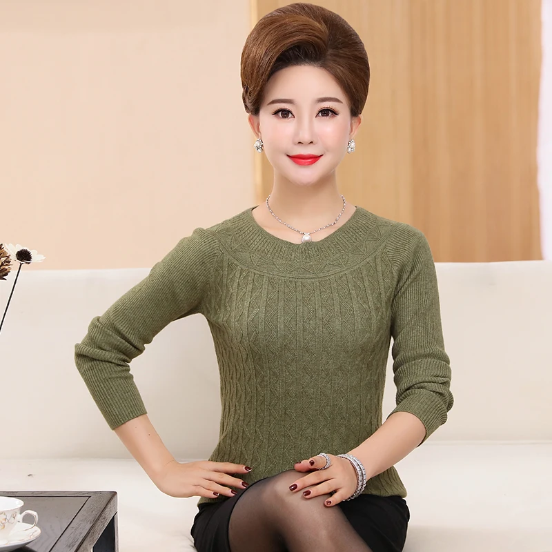 Middle-Aged Mother Pullover Sweater Solid Color Long-Sleeved Casual High-Elastic Plus Size Sweater Women Autumn R815
Middle-Aged Mother Pullover Sweater Solid Color Long-Sleeved Casual High-Elastic Plus Size Sweater Women Autumn R815