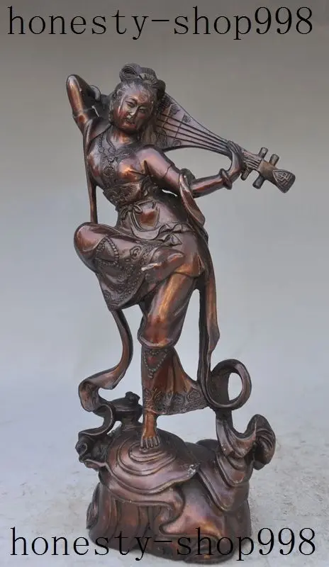 Crafts statue Folk Chinese Pure Bronze Goddess Belle Girl Beauty fairy Musician Lute Statue
Crafts statue Folk Chinese Pure Bronze Goddess Belle Girl Beauty fairy Musician Lute Statue