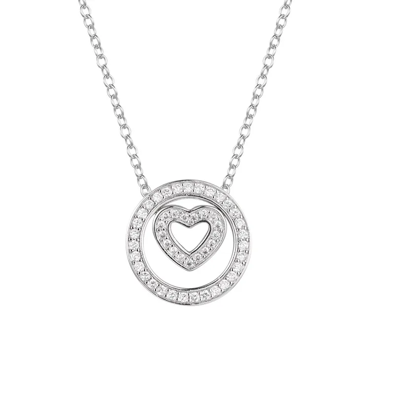 Heart with Round Pendants 5A Zircon Cz Real 925 Sterling silver Wedding Pendant with Necklace for women Bridal jewelry Girl gift 
Heart with Round Pendants 5A Zircon Cz Real 925 Sterling silver Wedding Pendant with Necklace for women Bridal jewelry Girl gift
