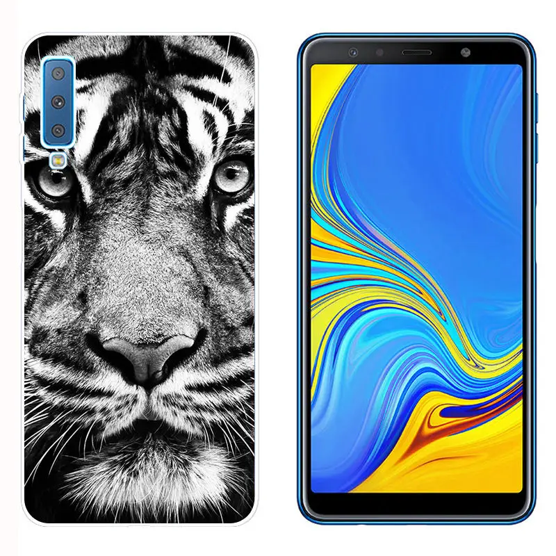 Arvin TPU Case FOR Samsung Galaxy A7 2018 A3 A6 Plus 2018 Protective Phone Cover FOR Samsung A750 Painted Silicone Case for A520 (14)