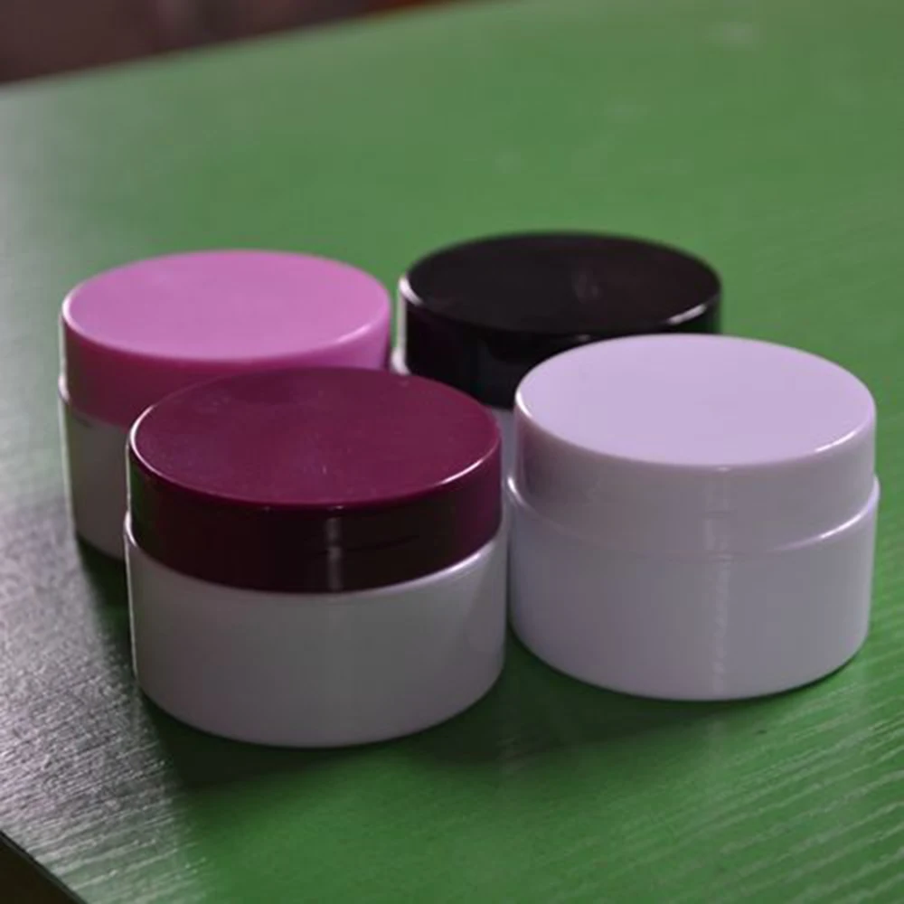 30pcs Plastic Jar Cosmetic Container Packaging Sample Pots White Body Colored Caps Empty Cream Jars Refillable Inner Lids 15ml
30pcs Plastic Jar Cosmetic Container Packaging Sample Pots White Body Colored Caps Empty Cream Jars Refillable Inner Lids 15ml