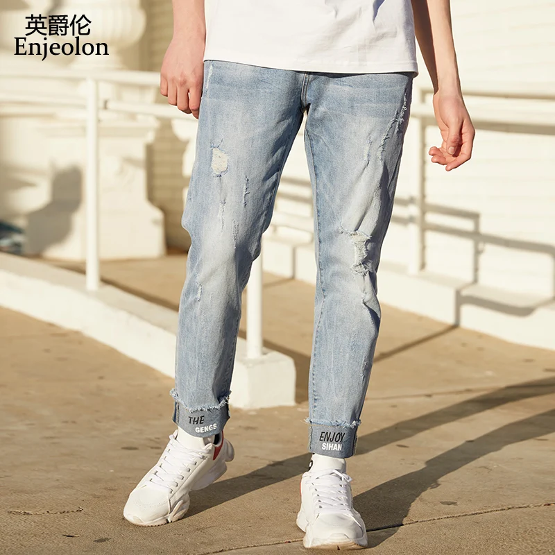 Enjeolon Jeans For Mens Slim Fit Pants Classic Jeans Male Denim Jeans Designer Trousers Casual Skinny Straight Elasticity NZ082
Enjeolon Jeans For Mens Slim Fit Pants Classic Jeans Male Denim Jeans Designer Trousers Casual Skinny Straight Elasticity NZ082