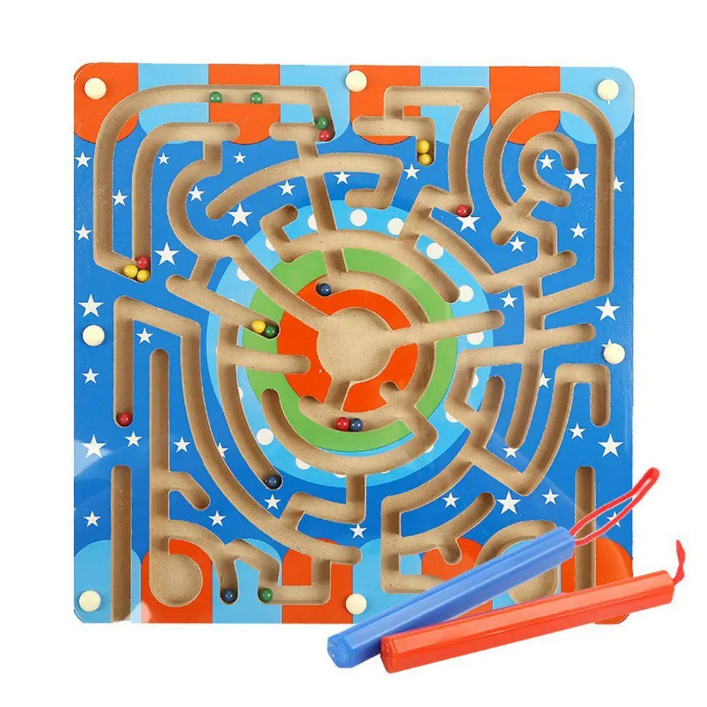 Wooden Magnetic bead ball pen Maze Puzzle Magnetic Board ring track Game Educational Toys for Toddlers Kid
Wooden Magnetic bead ball pen Maze Puzzle Magnetic Board ring track Game Educational Toys for Toddlers Kid