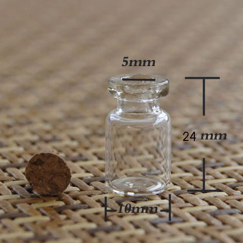 

Capacity 0.8ml (10*24*5mm) 100pcs/lot test tube bottle ,transparent cute glass vials , empty mini glass vial with wood cork