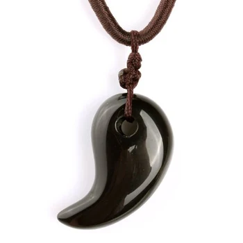 Natural Obsidian Crystal Gems Stone Shinto Magatama Amulet Pendant men women fashion bracelet jewelry + free rope wholesale
Natural Obsidian Crystal Gems Stone Shinto Magatama Amulet Pendant men women fashion bracelet jewelry + free rope wholesale