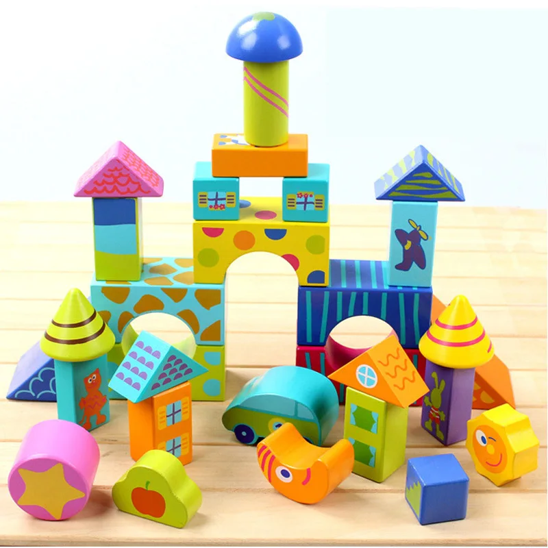 50pcs Large wooden colorful blocks Pile up stacking blocks Situational building block Play house bulding house Intelligent toys 
50pcs Large wooden colorful blocks Pile up stacking blocks Situational building block Play house bulding house Intelligent toys