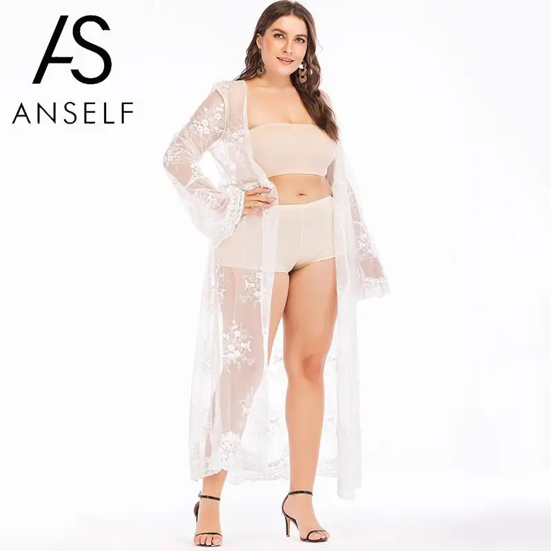 Women Long Kimono 3XL 4XL Plus Size Bikini Cover Ups Sheer Lace Mesh Floral Embroidery Long Sleeve Tops Kimono Cardigan White
Women Long Kimono 3XL 4XL Plus Size Bikini Cover Ups Sheer Lace Mesh Floral Embroidery Long Sleeve Tops Kimono Cardigan White