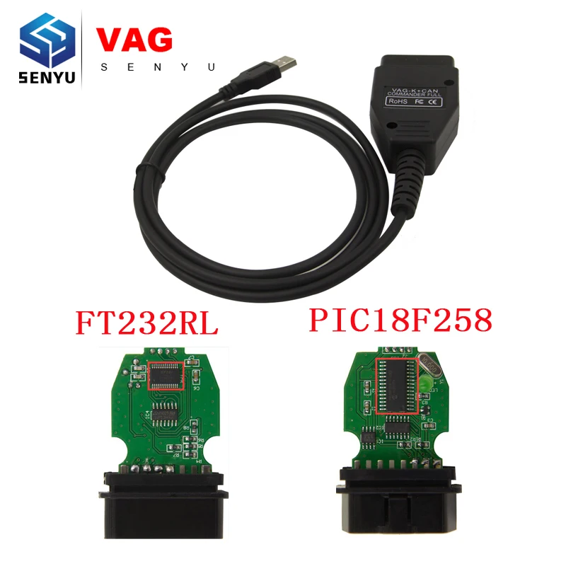 For VW / SKODA / AUDI / SEAT VAG K+ CAN Commander 1.4 with PIC18F258 Chip OBD2 Diagnostic Cable VAG K CAN 16pin Male Com Cable
For VW / SKODA / AUDI / SEAT VAG K+ CAN Commander 1.4 with PIC18F258 Chip OBD2 Diagnostic Cable VAG K CAN 16pin Male Com Cable