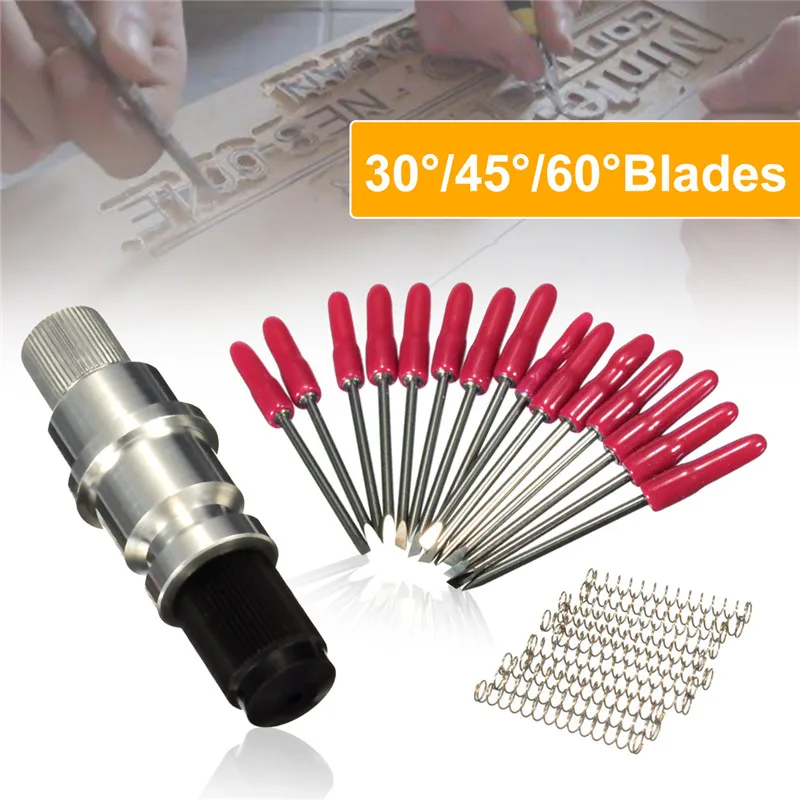1Pc Cutting Blade Holder For High Hardness Graphtec CB09 Silhouette Cameo Holder+15Pcs Blades Vinyl Cutter Plotter 45 Degree
1Pc Cutting Blade Holder For High Hardness Graphtec CB09 Silhouette Cameo Holder+15Pcs Blades Vinyl Cutter Plotter 45 Degree