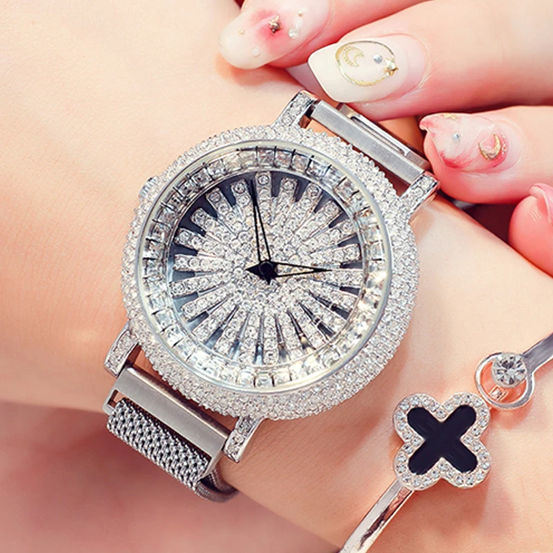 Rotate Rhinestone Women Watches Luxury Brand Stainless Steel Diamond Gold Ladies Watch relogio femino montre femme
Rotate Rhinestone Women Watches Luxury Brand Stainless Steel Diamond Gold Ladies Watch relogio femino montre femme