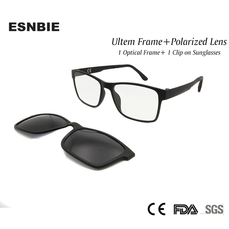 ESNBIE Mens Polarized Clip on Sun Glasses with Men Glasses Optical Nerd Glasses Frame Ultem Flexible Myopia Glasses for Sun
ESNBIE Mens Polarized Clip on Sun Glasses with Men Glasses Optical Nerd Glasses Frame Ultem Flexible Myopia Glasses for Sun