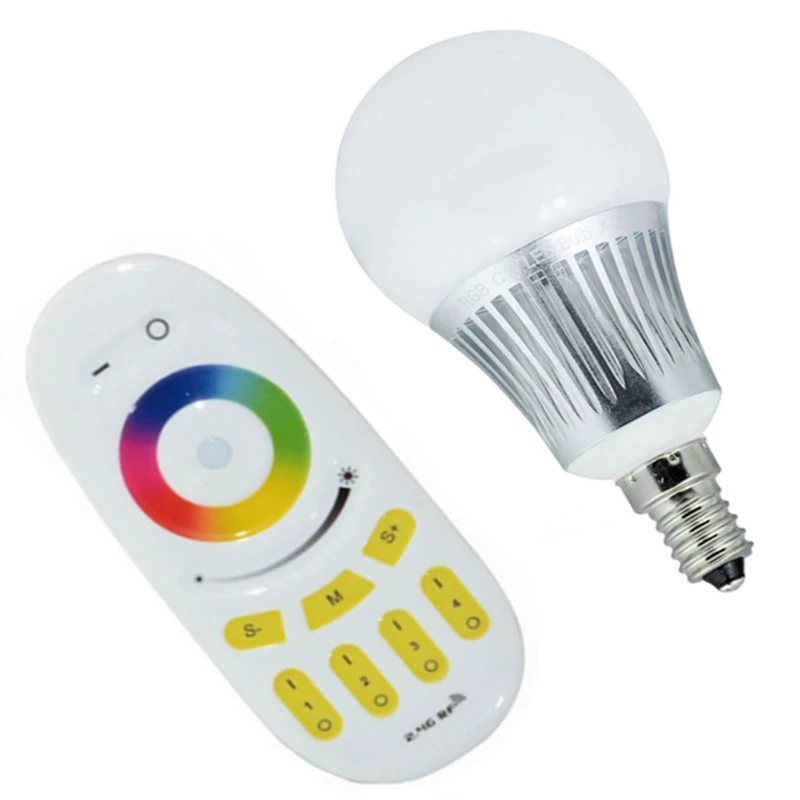 

85V-265V Milight LED Bulb 110V 220V Dimmable E14 Base 2.4G Wireless 5W RGBW RGBWW Ampoule Spot Light with RF remote controller
