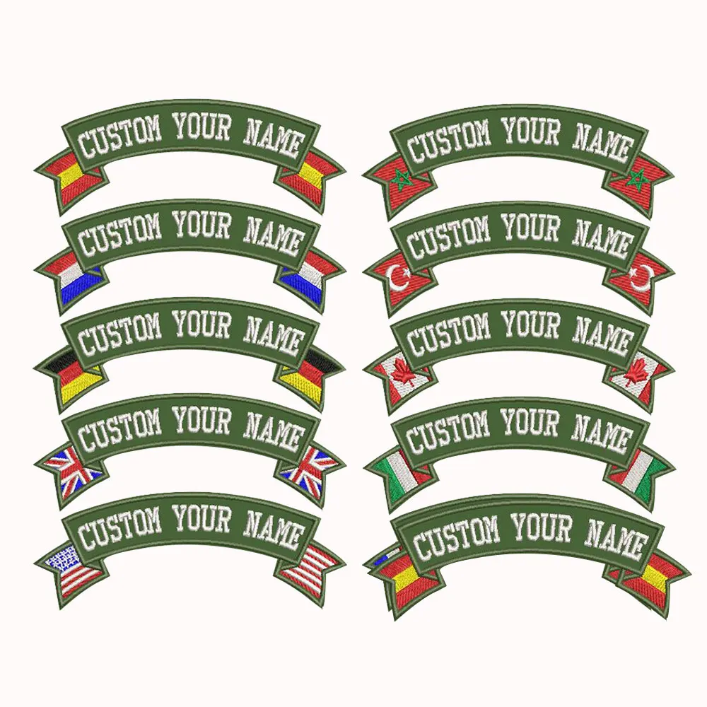 Custom name patch with country flag Military Biker Punk War badges iron sew on backing
Custom name patch with country flag Military Biker Punk War badges iron sew on backing