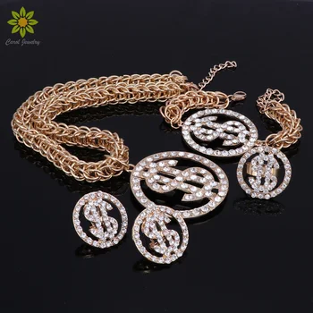 Fashion Jewelry Set US Dollar Money Pendant Gold Color Chain Necklace Set For Women Rhinestone Hip Hop Bling Jewelry
Fashion Jewelry Set US Dollar Money Pendant Gold Color Chain Necklace Set For Women Rhinestone Hip Hop Bling Jewelry