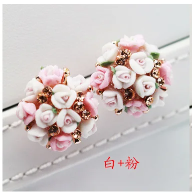 504 Korean Fashion Three-dimensional Ceramic Flower Diamante Women Stud Earrings & Earring Accessories E3493
504 Korean Fashion Three-dimensional Ceramic Flower Diamante Women Stud Earrings & Earring Accessories E3493