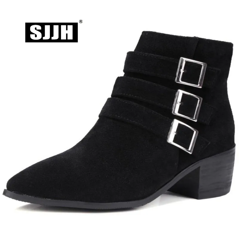 SJJH Women Zip Ankle Boots with Point Toe Chunky Plush Flock Short Martin Boot Fashion Casual Working Shoes Large Size Q275
SJJH Women Zip Ankle Boots with Point Toe Chunky Plush Flock Short Martin Boot Fashion Casual Working Shoes Large Size Q275