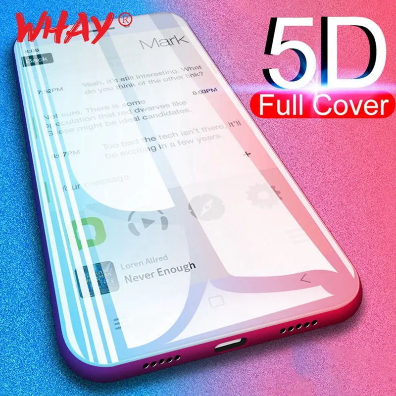 WhaY 5D Tempered Glass For Huawei P Smart Protective Film Curved Edge 9H Full Cover Screen Protector | Мобильные телефоны и