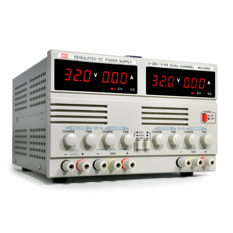 Fast arrival Dual output linear power supply 30V5A * 2 + 5 V2A -305D-II parallel dual DC regulated power
Fast arrival Dual output linear power supply 30V5A * 2 + 5 V2A -305D-II parallel dual DC regulated power