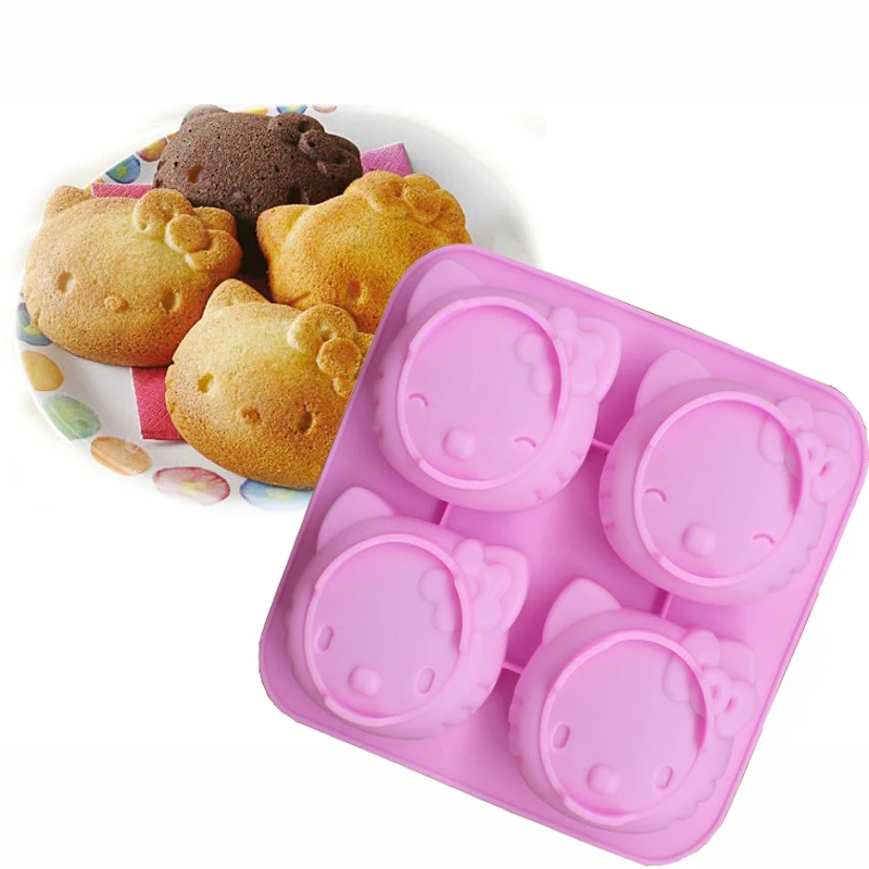 DIY Silicone Mold kitty 4 Holes With Two Kinds Of Expression Pudding Chocolate Cake Mold Jelly Mold
DIY Silicone Mold kitty 4 Holes With Two Kinds Of Expression Pudding Chocolate Cake Mold Jelly Mold