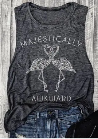 Dark Gray Summer Women Top Tees Majestically Awkward Flamingo Tank Dark Grey Summer Casual Letter Printed Sleeveless Tank Tops
Dark Gray Summer Women Top Tees Majestically Awkward Flamingo Tank Dark Grey Summer Casual Letter Printed Sleeveless Tank Tops