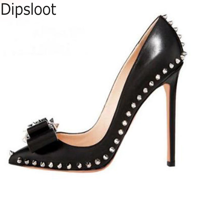 Sexy Low cut Metal Rivets Studs Bowtie Stilettos Pumps asakuchi Single Party Dress Pointed toe Woman Models High Heels Shoes
Sexy Low cut Metal Rivets Studs Bowtie Stilettos Pumps asakuchi Single Party Dress Pointed toe Woman Models High Heels Shoes