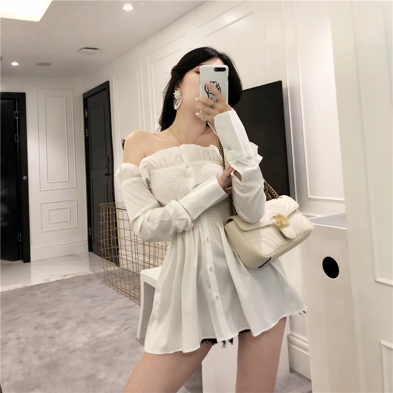 Autumn Chic Korea style Women's Clothing Blouses ladies office slash neck shirts Slim fit off shoulder woman tops fashion new
Autumn Chic Korea style Women's Clothing Blouses ladies office slash neck shirts Slim fit off shoulder woman tops fashion new