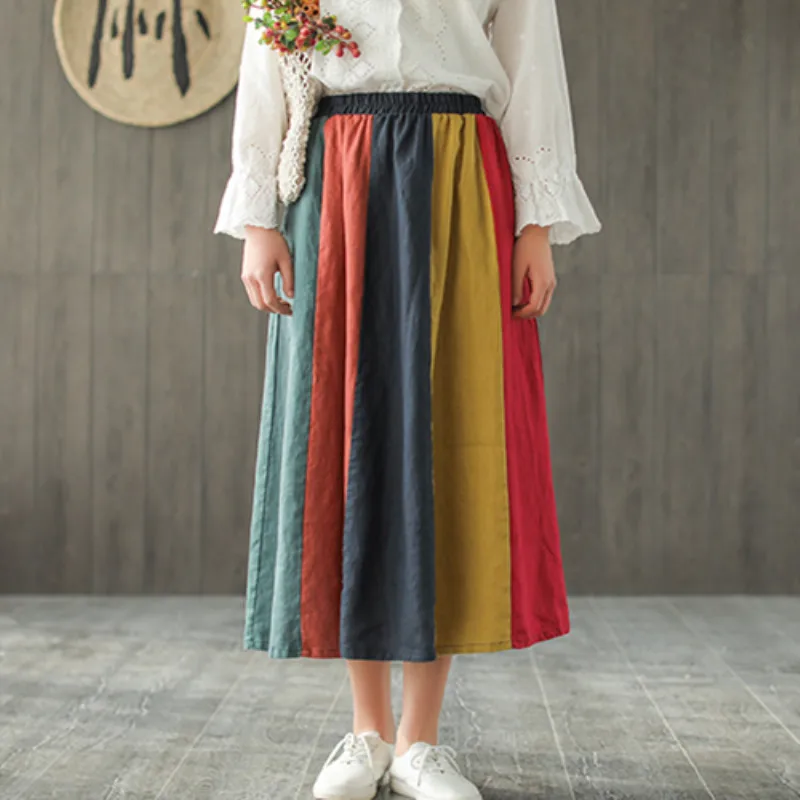 Johnature 2019 New Casual Colorful Colour Cotton Loose Fashion Skirt a-line Elastic mid-calf Waist Spring Summer Women Skirt
Johnature 2019 New Casual Colorful Colour Cotton Loose Fashion Skirt a-line Elastic mid-calf Waist Spring Summer Women Skirt