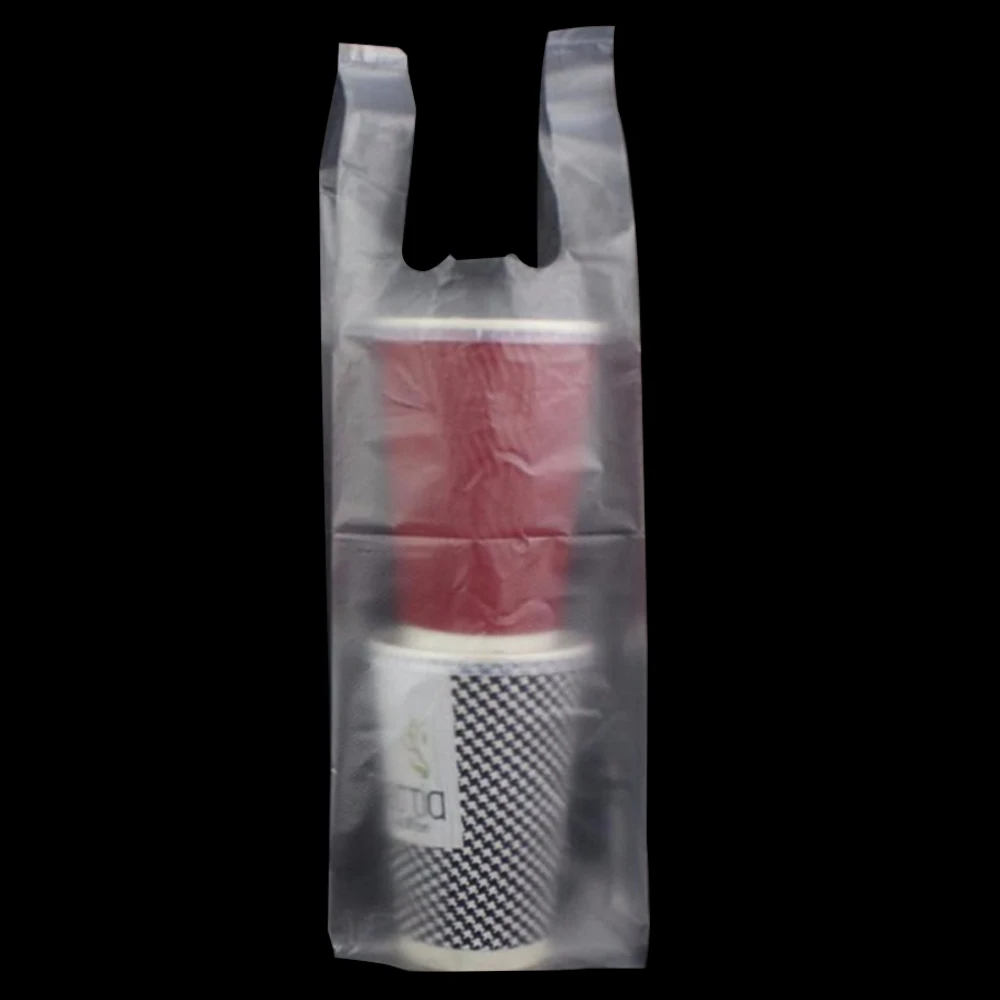 100Pcs Transparent Embossed Glossy Two Drinking Cups Take-Out Packing Bag with Handle Clear Carrier Juice Coffee Package Bag
100Pcs Transparent Embossed Glossy Two Drinking Cups Take-Out Packing Bag with Handle Clear Carrier Juice Coffee Package Bag