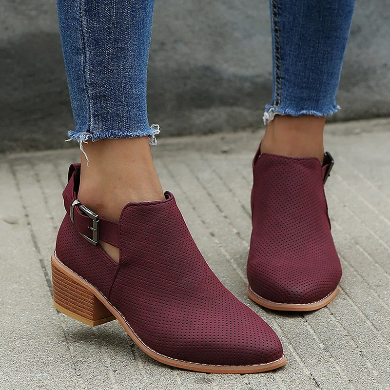 Women PU Leather Boots Heel Zip Hoollow Out Ankle Boots Female Pointed Toe Sexy Booties Shoes New Spring Botines Mujer WF212
Women PU Leather Boots Heel Zip Hoollow Out Ankle Boots Female Pointed Toe Sexy Booties Shoes New Spring Botines Mujer WF212