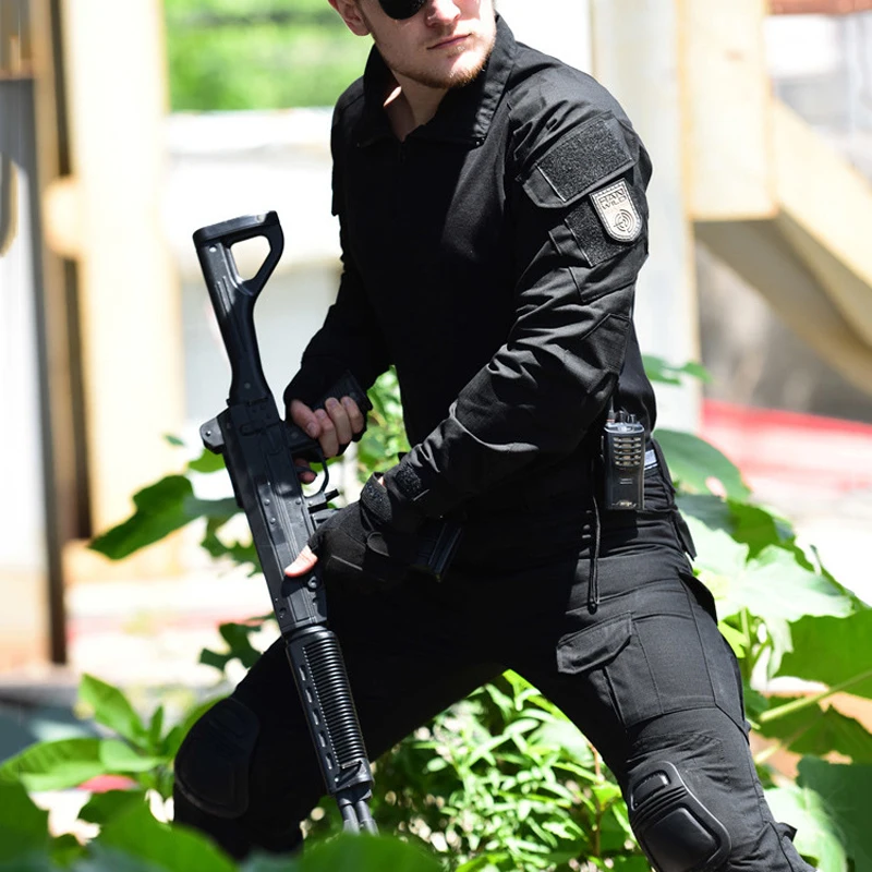 Tactical Military Uniform Suit Men Army SWAT Camouflage Combat Shirt +Cargo Pants Knee Pads Airsoft Paintball Camouflage Clothes
Tactical Military Uniform Suit Men Army SWAT Camouflage Combat Shirt +Cargo Pants Knee Pads Airsoft Paintball Camouflage Clothes