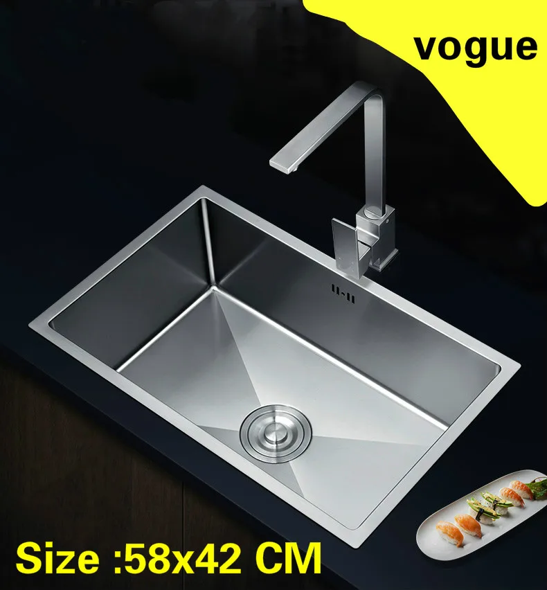 Free shipping Apartment standard big kitchen manual sink single trough vogue 304 stainless steel hot sell 580x420 MM
Free shipping Apartment standard big kitchen manual sink single trough vogue 304 stainless steel hot sell 580x420 MM