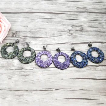 3 Pairs Round shape earrings,handmade leather pave rhinestone Crystaly Stone charm dangle earrings for women ER664
3 Pairs Round shape earrings,handmade leather pave rhinestone Crystaly Stone charm dangle earrings for women ER664